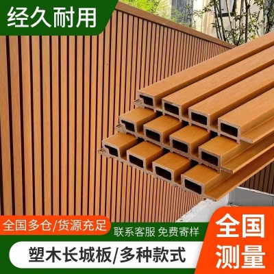 厂家供应塑木长城板外墙挂板塑木格栅板防腐防潮庭院围栏外墙装饰图2