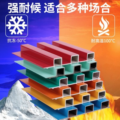 跨境户外塑木长城板外墙挂板ASA共挤格栅防褪色防潮波浪板厂家图2