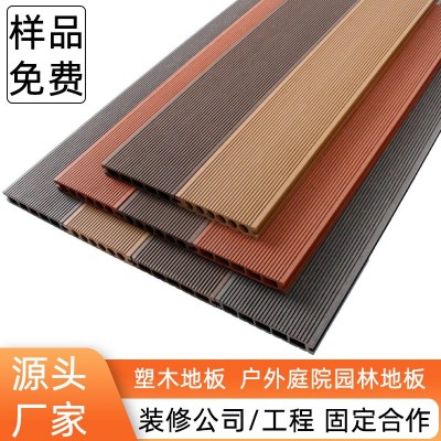 二代共挤户外PE地板防滑防潮压纹木塑140*23圆孔出口WPC地板图3
