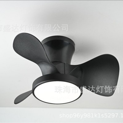 跨境北欧吸顶风扇灯餐厅卧室小吊扇男女孩变频儿童房带电风扇吊灯图3