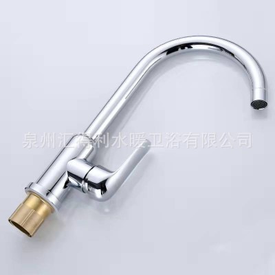 不锈钢菜盆冷热水龙头钢滚珠360°旋转 高标厨房水龙头水槽混水阀图2