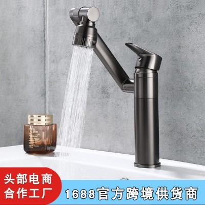 卫生间洗手池洗脸面盆龙头浴室柜枪灰招财猫全铜水龙头厂家批发