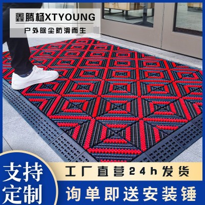 入户门垫室外防滑户外地垫商用酒店门口蹭土除尘垫三合一拼接地毯