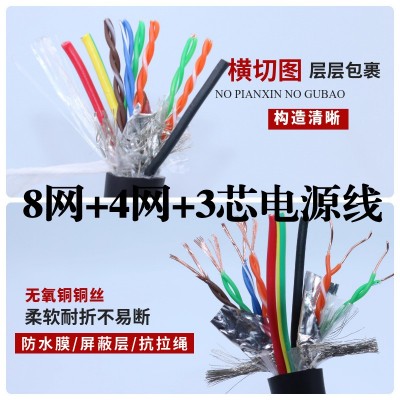 国标拖链电缆高柔性机器人软线TRVV2/3/4芯1.5/2.5平 方坦克链耐折图3