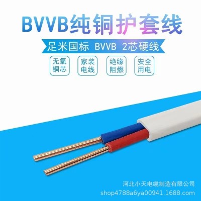 国标纯铜护套线RVVB/BVVB2芯3芯 0.5-1.5/2.5/4/6平方 家用电源线图2