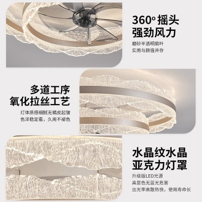 客厅风扇灯静音摇头扇2025新款家用一体电扇灯卧室餐厅吸顶灯图4