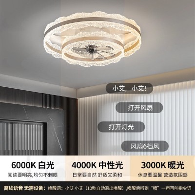 客厅风扇灯静音摇头扇2025新款家用一体电扇灯卧室餐厅吸顶灯图3
