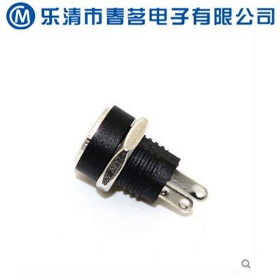 DC电源插座 全铜 DC-022B 5.5*2.1MM 2脚 圆孔螺纹螺母图3
