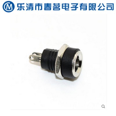 DC电源插座 全铜 DC-022B 5.5*2.1MM 2脚 圆孔螺纹螺母图2