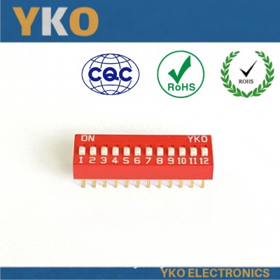 YKO拨码开关编码开关2.54直插红色开关5P6P7P8P高品质厂家直供图4