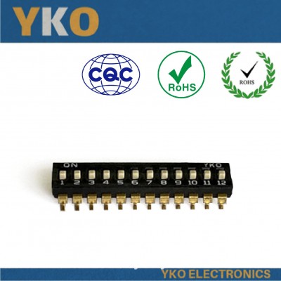 YKO原装拨码开关编码开关2.54贴片8P10P12P高品质厂家直供图3