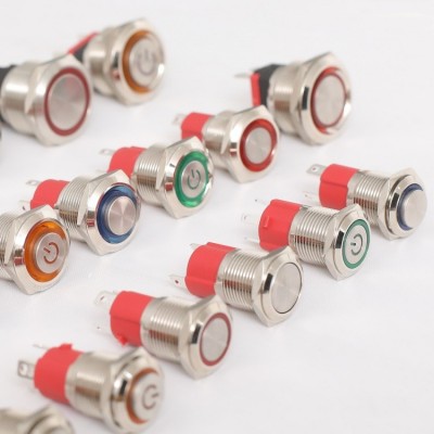 金属按钮开关20A大电流IP68防水16mm19mm22mm不锈钢可加工可配尾图2