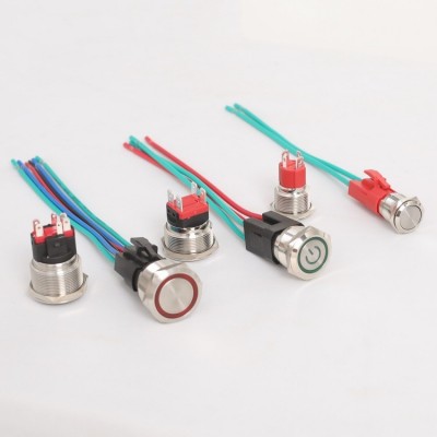 金属按钮开关20A大电流IP68防水16mm19mm22mm不锈钢可加工可配尾图4