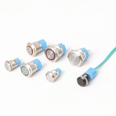 金属按钮开关12mm22mm16mm10mm8mm19mm触摸带线防水大电流焊接脚图5