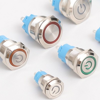 金属按钮开关12mm22mm16mm10mm8mm19mm触摸带线防水大电流焊接脚图2