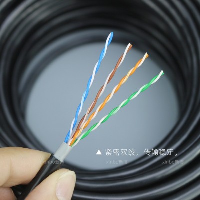 超五类室外网线防水无氧铜电脑宽带网络线cat5e非屏蔽双绞线300米图2