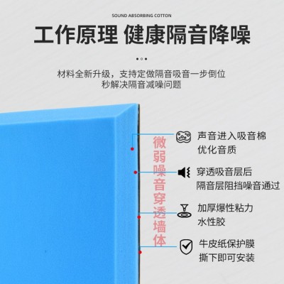 隔音棉自粘吸音棉墙体琴房鼓房直播间隔音板ktv录音棚消音棉材料图3
