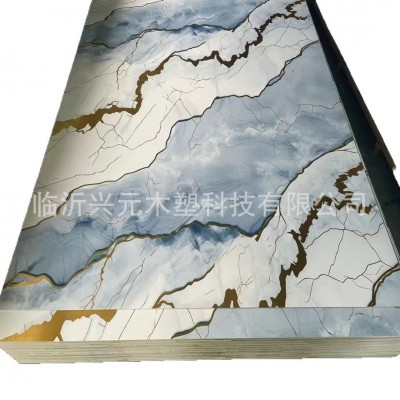 仿大理石UV板高光防火阻燃微晶电视背景墙鎏金UV板高光大理石板图5
