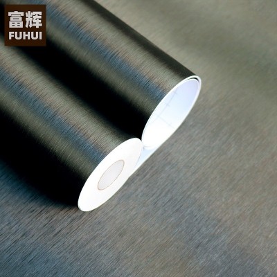 金银拉丝自粘墙纸防水酒店工程壁纸金属质感软片家具翻新贴纸防火图2