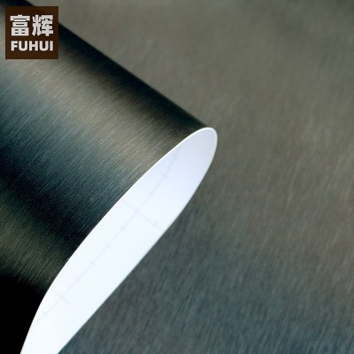 金银拉丝自粘墙纸防水酒店工程壁纸金属质感软片家具翻新贴纸防火图4