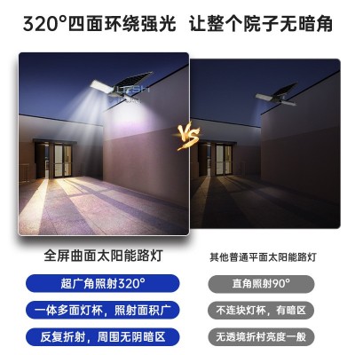 新款太阳能路灯 户外庭院灯超亮防水家用墙壁灯超广角6米照明路灯图2