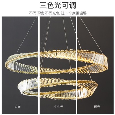新款轻奢别墅客厅吊灯现代简约餐厅卧室灯设计师水晶led中山灯具图3