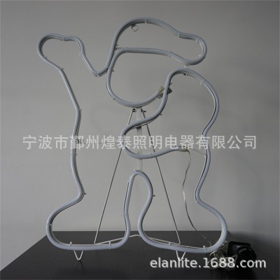 厂家供应圣诞霓虹灯造型铁架灯圣诞老人装饰店铺装饰灯图5
