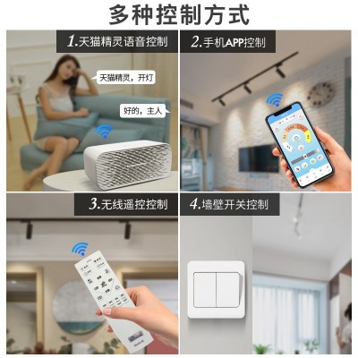 明装高压2.4G遥控无极调光调色射灯 三色变光可控硅调光 智能轨道图3