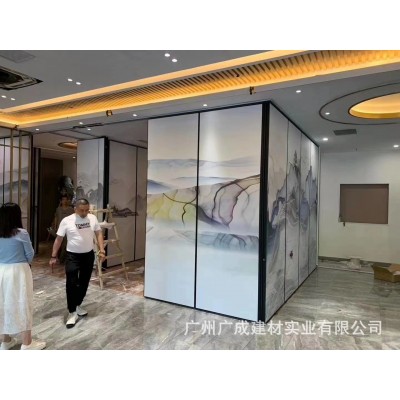 移动自装活动推拉宴会厅办公室隔断墙包间饭店酒店屏风折叠门隔板图3