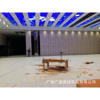 酒店包厢移动高隔断墙活动屏风饭店会议室带轨道隔音折叠推拉移门图5