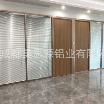 批发办公室玻璃隔断磨砂玻璃隔断美思源办公隔墙成都隔断厂家