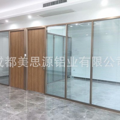 批发办公室玻璃隔断磨砂玻璃隔断美思源办公隔墙成都隔断厂家图2