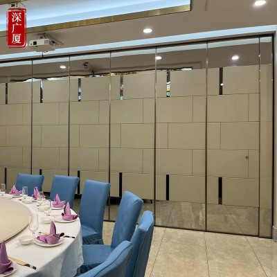 酒店移动隔断墙活动屏风宴会厅饭店包厢隔断推拉折叠门会议室隔断图3