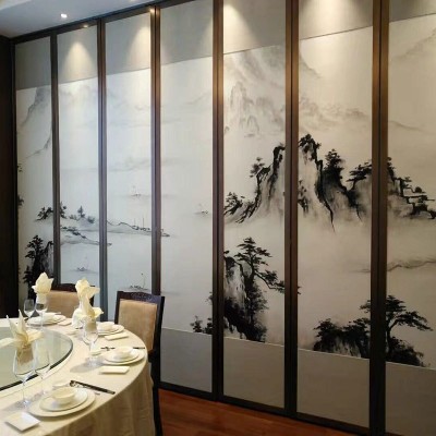酒店活动隔断屏风厂家伸缩餐厅可移动隔断墙推拉门折叠电动隔断墙