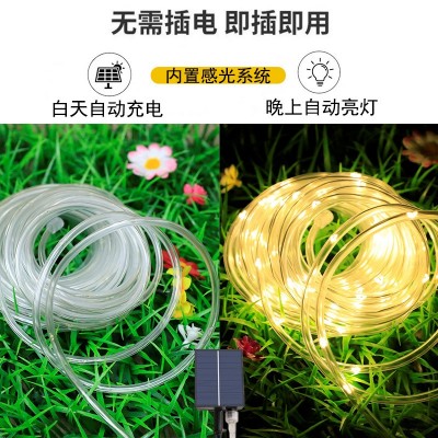 led太阳能管子灯串铜线皮管灯户外防水灯带氛围装饰灯庭院彩灯串图2