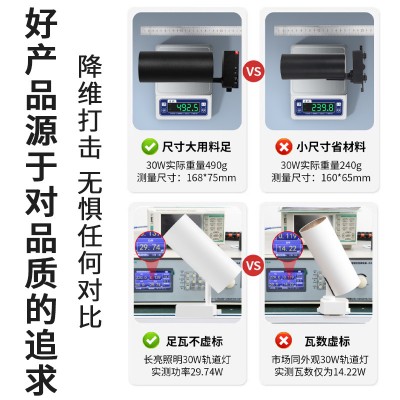 LED轨道射灯批发服装店背景墙聚光COB铝导轨灯明装直播商用轨道灯图3