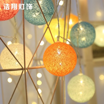 LED彩灯棉线球圆灯串星星灯马卡龙色diy手工制作ins风小仙女装饰图3