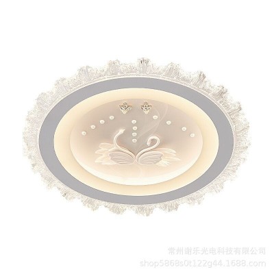 现代简约网红新款玻璃灯led吸顶灯 高亮语音智能房间灯主 卧室灯具图5