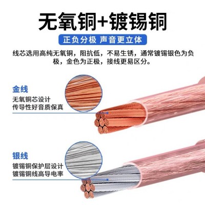 纯铜金银音响线RVH双层音箱线100芯-600芯HIFI全铜发烧音频线图5