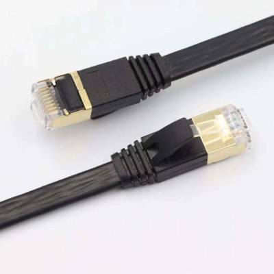 cat8扁平网线 八类万兆铜芯网络线 40G中性0.25-20米 现货黑白色图2