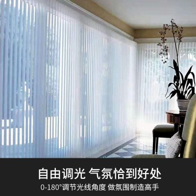 电动智能梦幻帘垂直帘竖百叶帘客厅阳台遮光手动窗帘厂家批发柔光图4