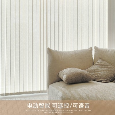 电动智能遮阳垂直帘窗帘环保阻燃阳光面料手动垂直竖百叶隔断帘图3