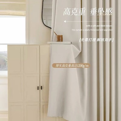 平价跑量双面麻窗帘布高遮光客厅卧室防晒遮阳隔音棉麻窗帘成品图3