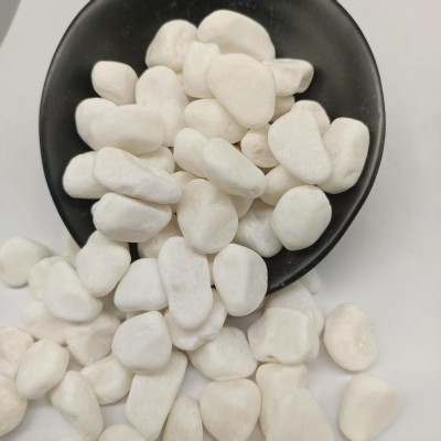 小白石子庭院造景鱼缸鹅卵石原石天然颗粒养花多肉盆栽装饰铺面石图3