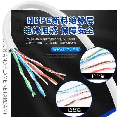 厂家批发箱线-cat5e超五类铜包铝网线-CCA双绞线出口-300米足图4