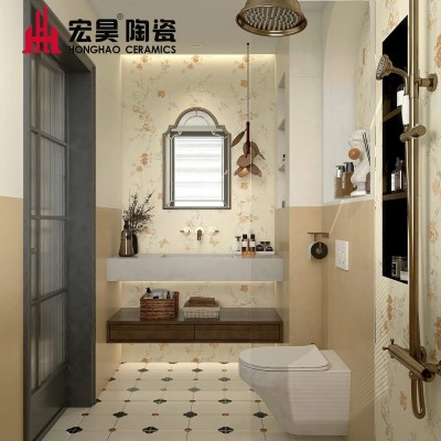 柔光卫生间瓷砖400*800莫兰迪纯色全瓷浴室花片奶油色厨房墙面砖