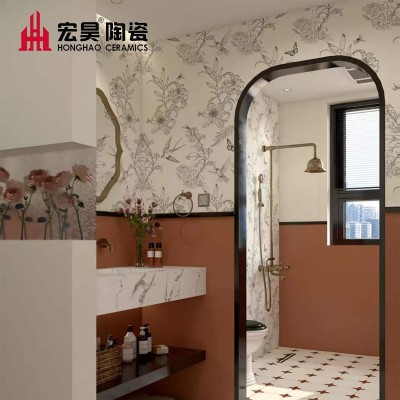 柔光卫生间瓷砖400*800莫兰迪纯色全瓷浴室花片奶油色厨房墙面砖图3