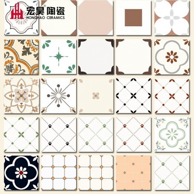 法式阳台猫爪小花砖300卫生间浴室瓷砖民宿餐厅连锁店400小地砖图2