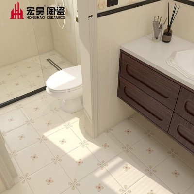 法式阳台猫爪小花砖300卫生间浴室瓷砖民宿餐厅连锁店400小地砖图4