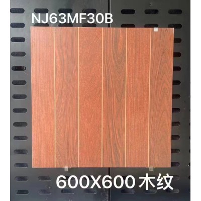 红色仿古木纹砖600x600服装店客厅瓷砖卧室餐馆商场防滑耐磨地砖图5